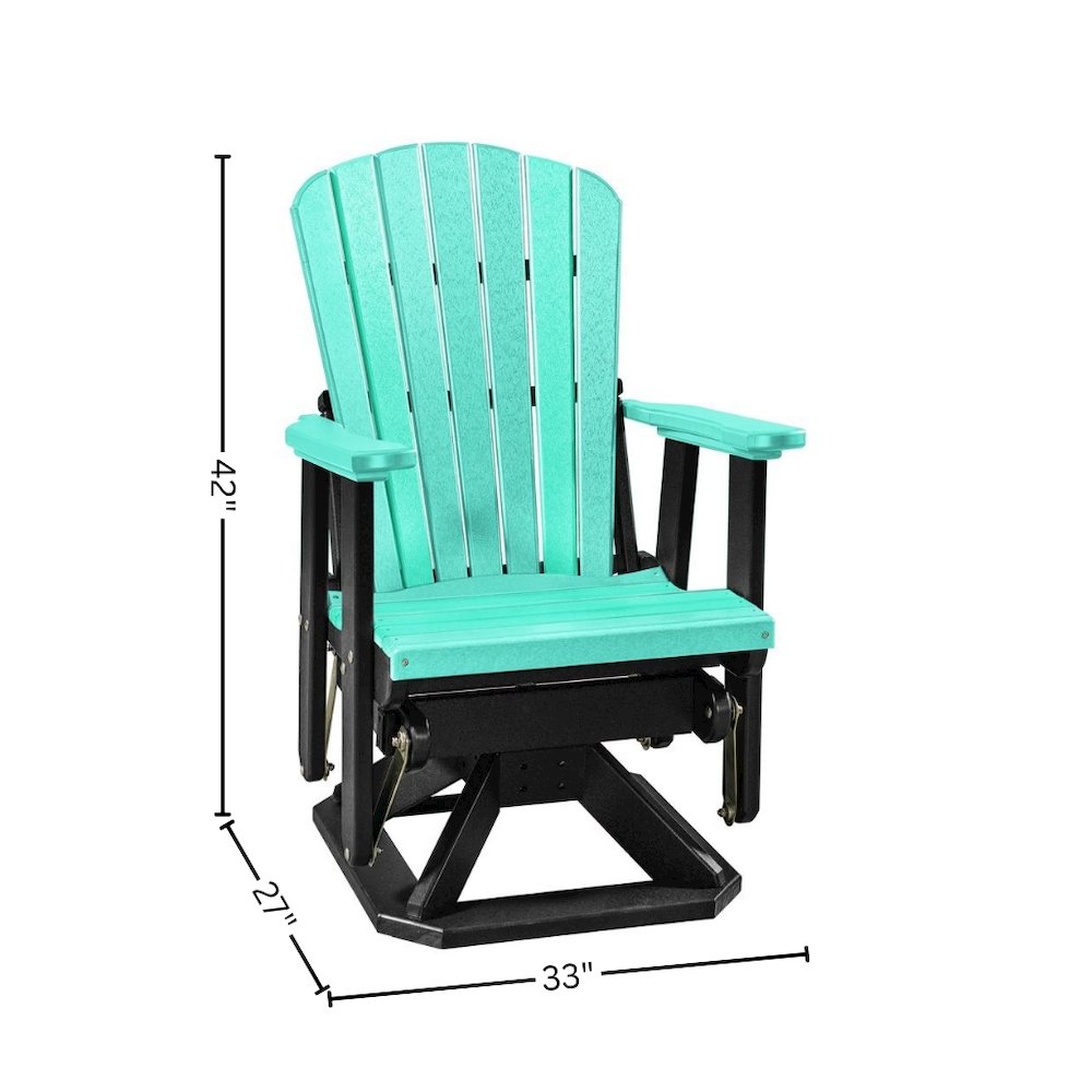 Fan Back Swivel Glider, Aruba Blue, Heavy Duty Polyethylene, Porch Seating