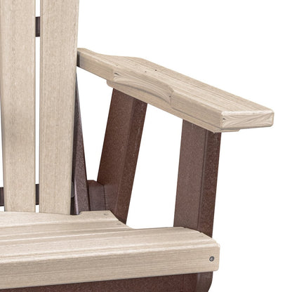 Fan Back Swivel Glider in Birchwood on a Tudor Brown Base