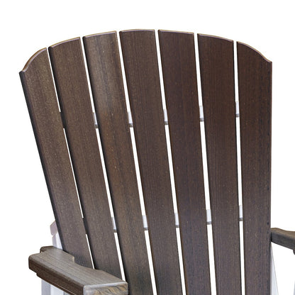 Fan Back Swivel Glider in Brazilian Walnut on a White Base