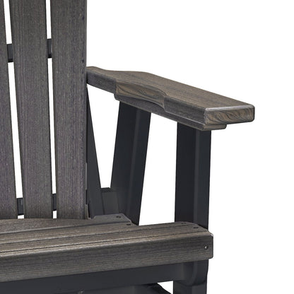 Fan Back Swivel Glider in Coastal Gray on a Black Base