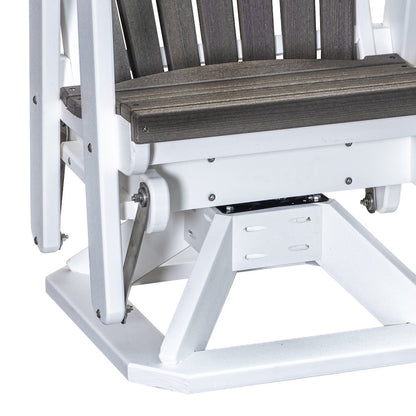 Fan Back Swivel Glider in Coastal Gray on a White Base