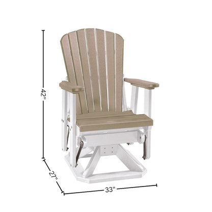 Fan Back Swivel Glider, Single Chair, All-Weather Polyethylene, Brown