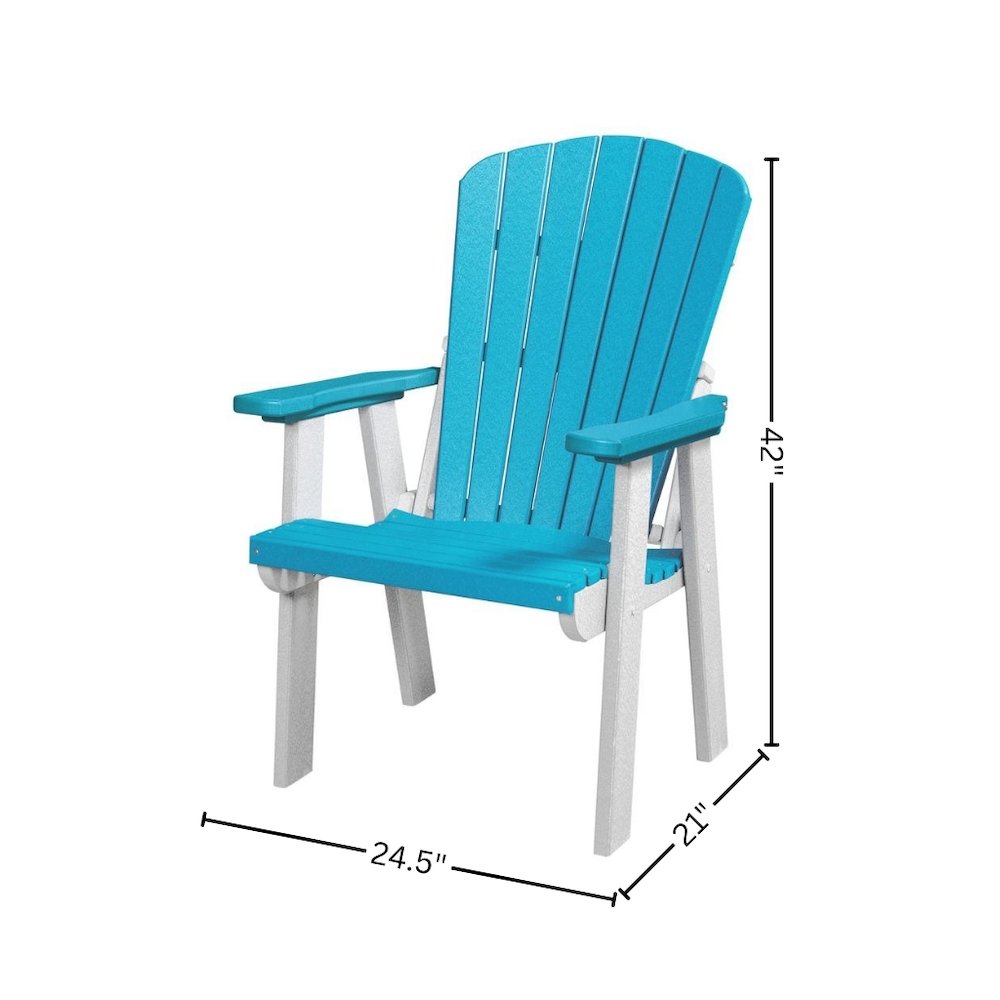 Fan Back Dining Chair, Single Seat, All-Weather HDPE, Aruba Blue