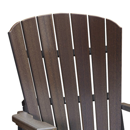 Fan Back Glider in Brazilian Walnut Woodgrain with a Black Base, Made in the USA