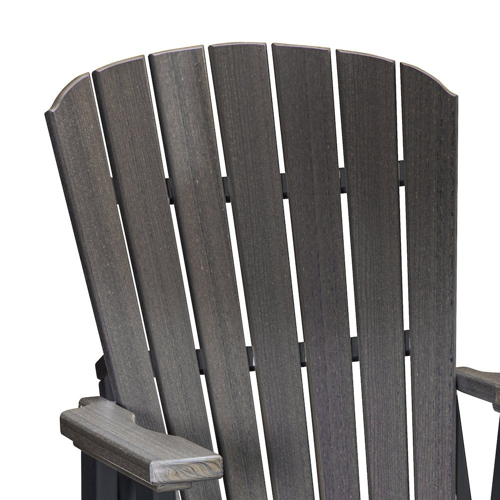 Fan Back Balcony Glider in Coastal Gray on a Black Base