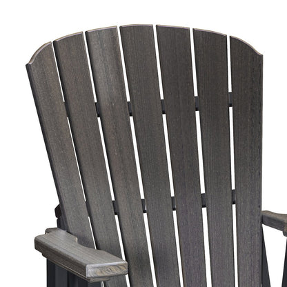 Fan Back Balcony Glider in Coastal Gray on a Black Base