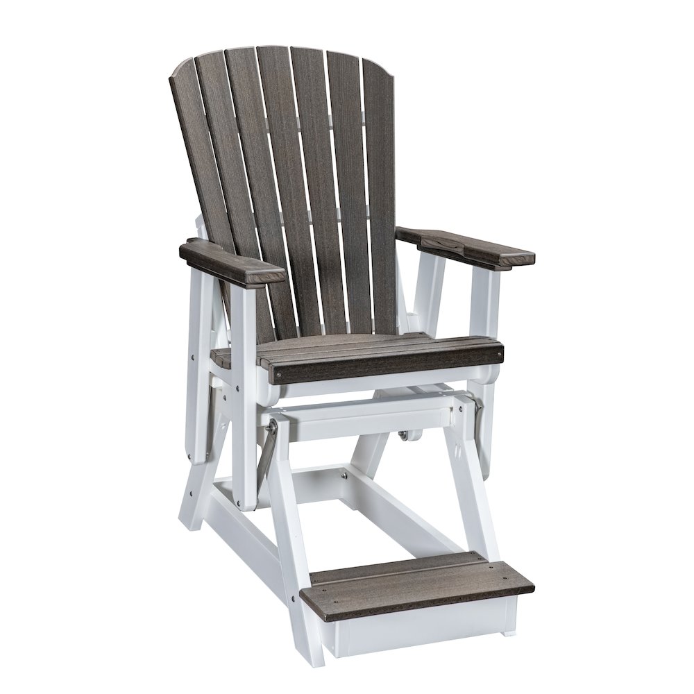 Fan Back Balcony Glider in Coastal Gray on a White Base