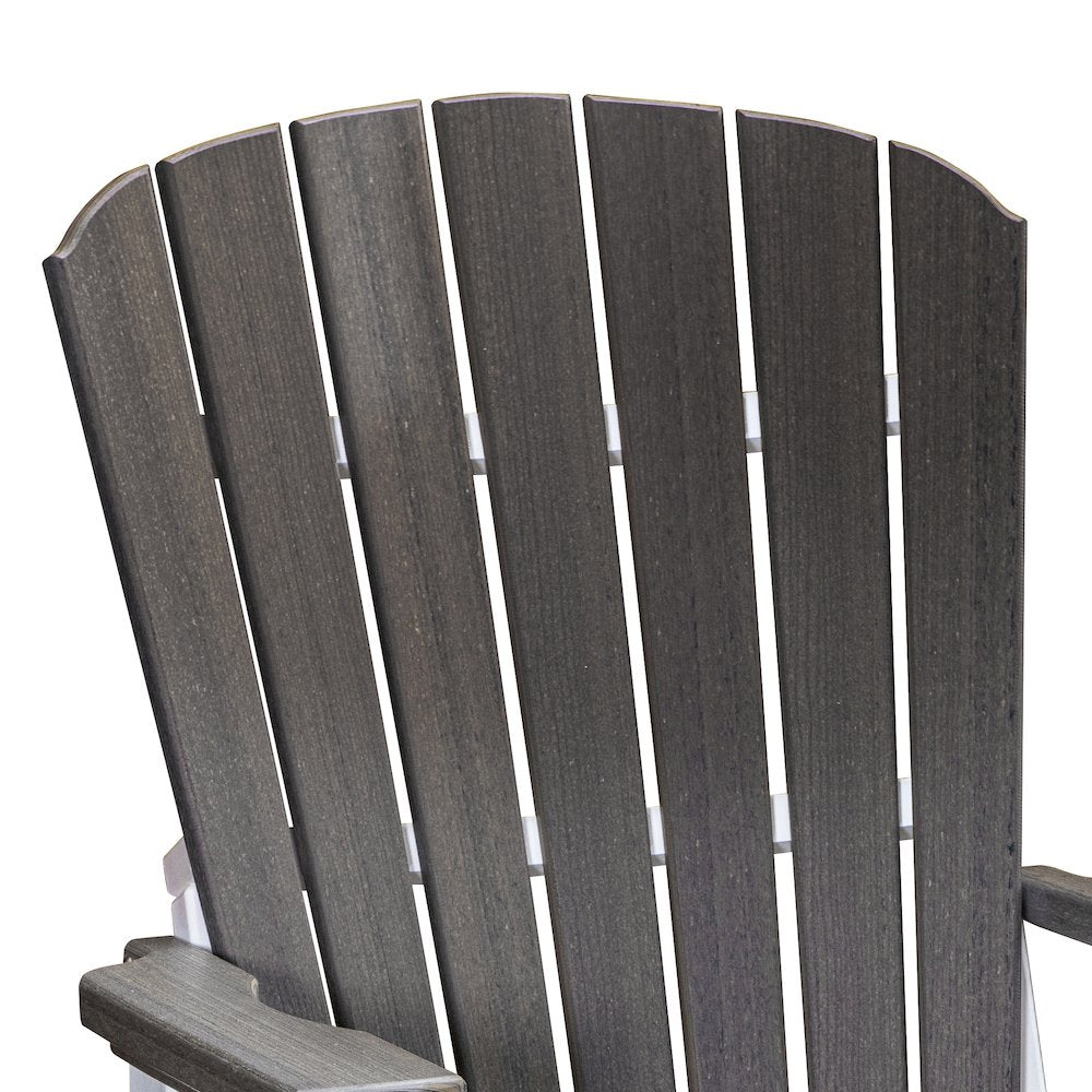 Fan Back Balcony Glider in Coastal Gray on a White Base