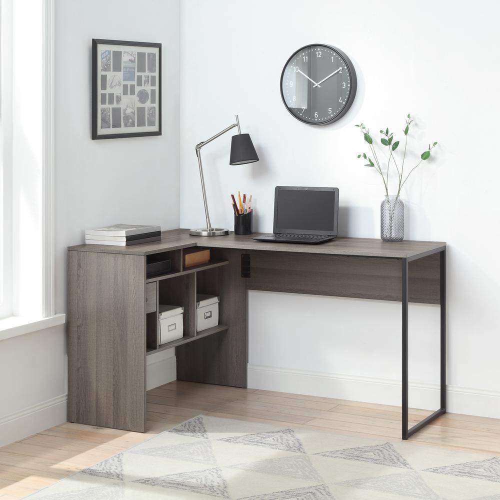 Hagney Lane L-Shape Desk in Farm Oak Finish, HGN782-FK