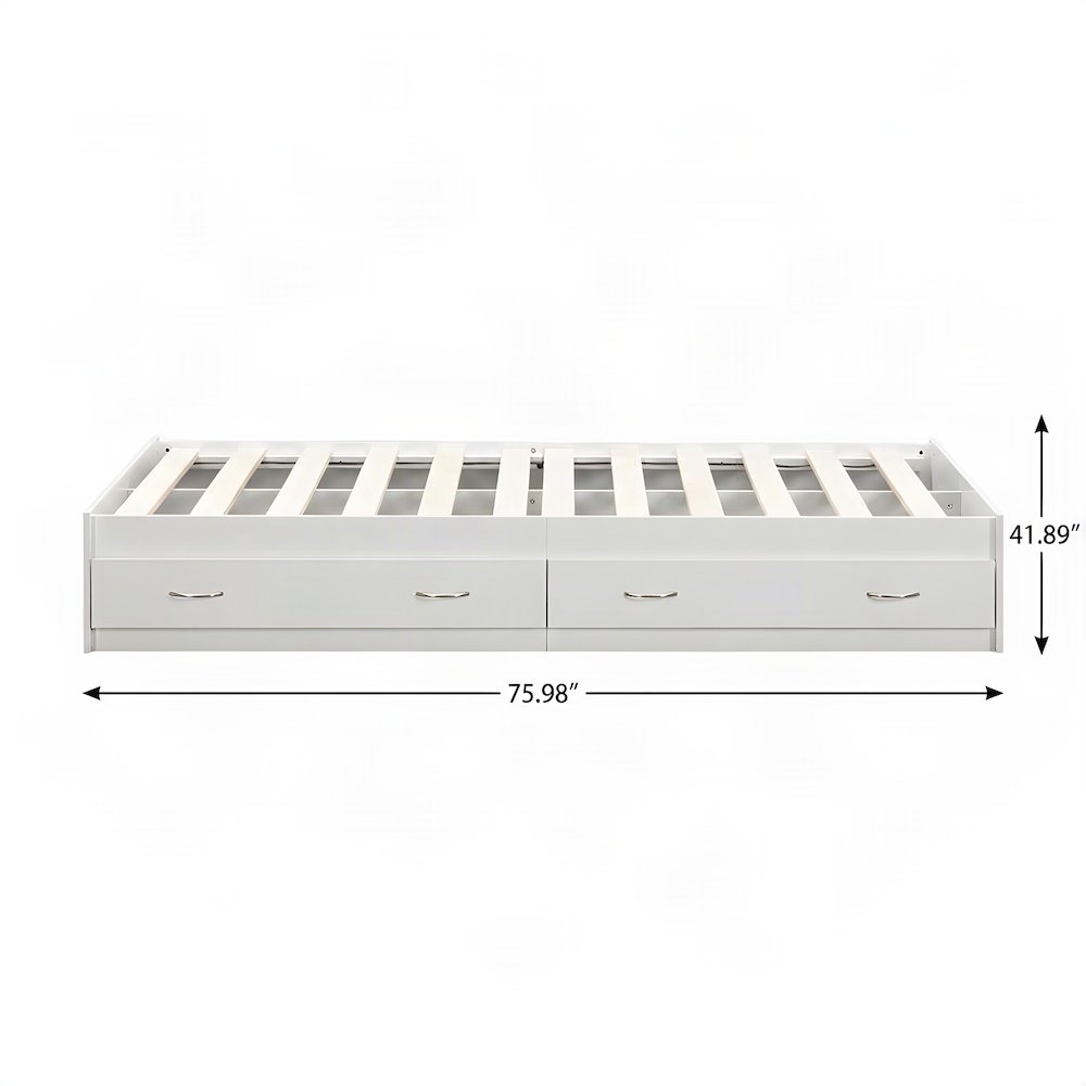 FurniFact Mates Storage Bed with Two Under-Bed Drawers and Laminate Build