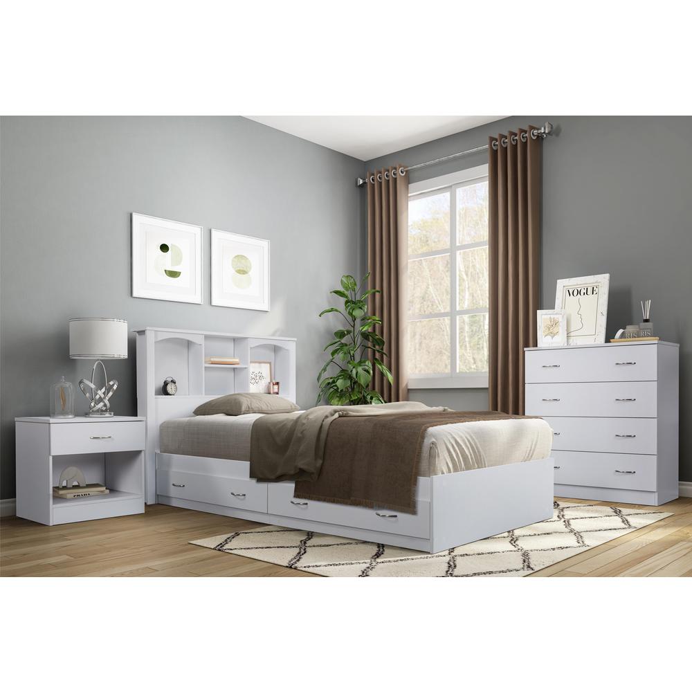 Twin Sized White Bookcase Headboard