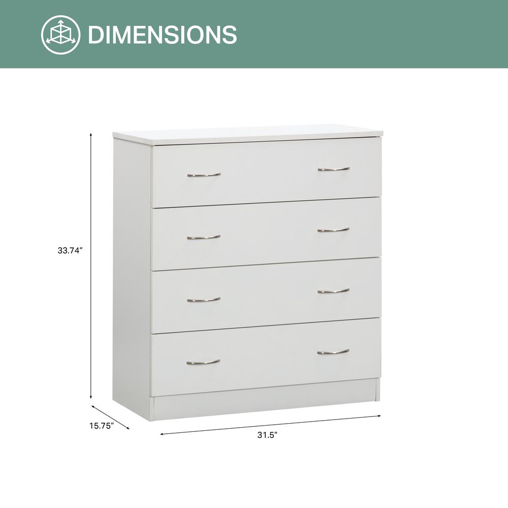 Four Drawer Chest in White