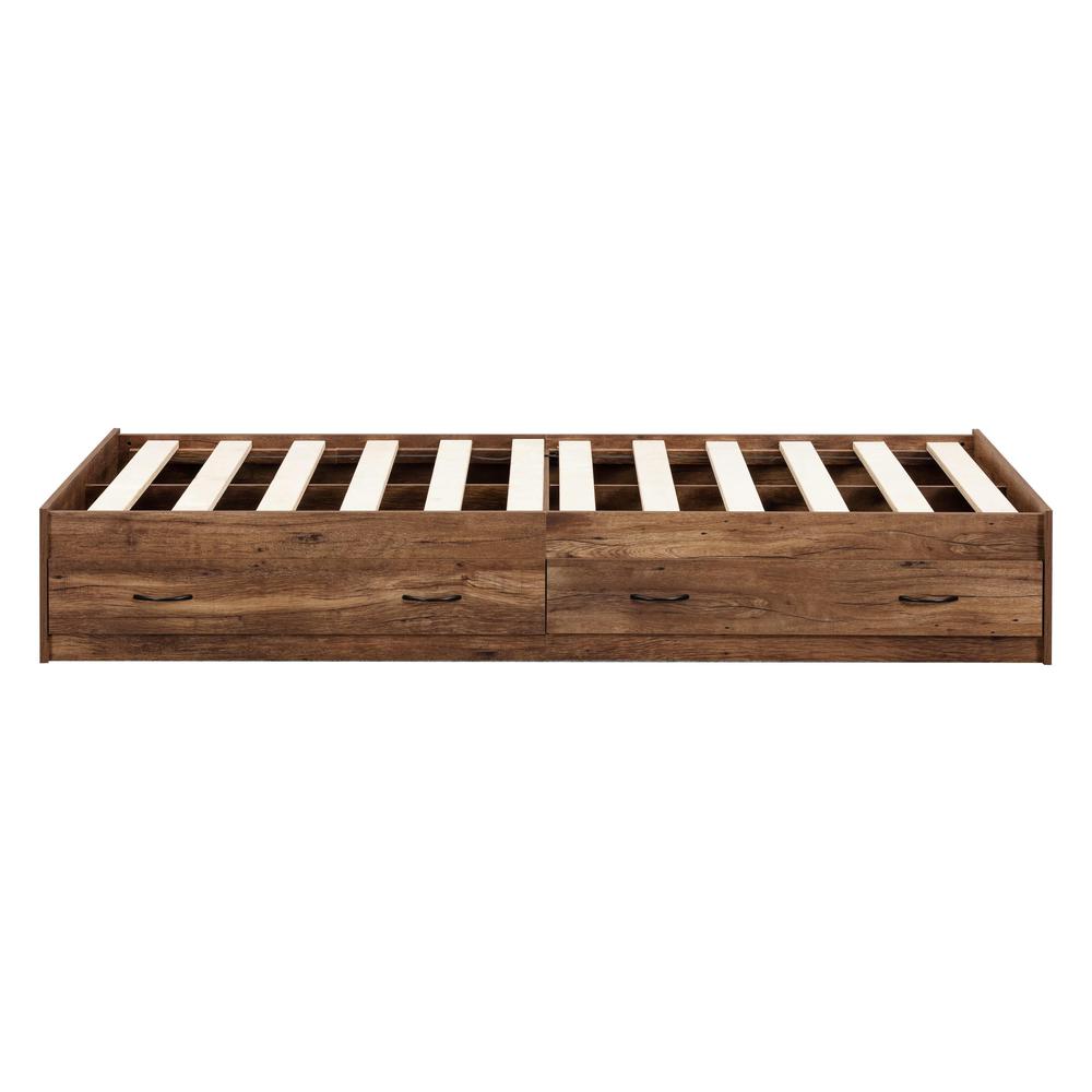 Twin Sized Mountain Oak Mates Bed with Two Drawers