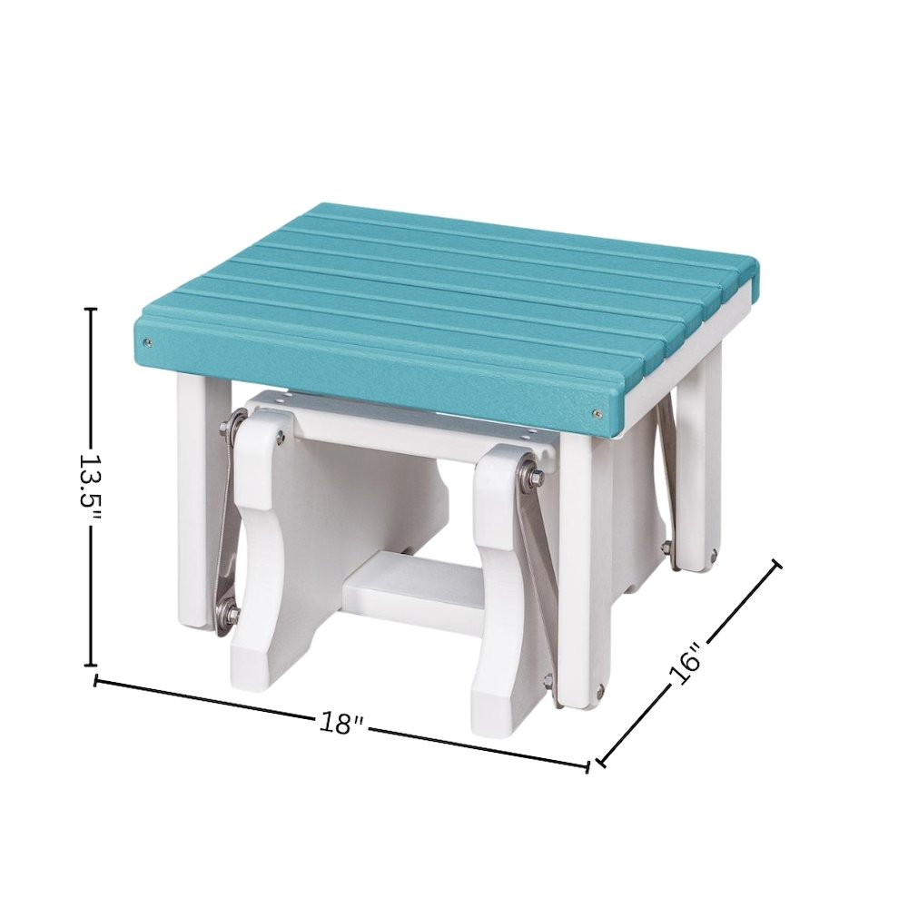Gliding Ottoman, Footrest, All-Weather HDPE, Blue