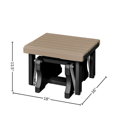 Gliding Ottoman, Footrest, All-Weather HDPE, Brown