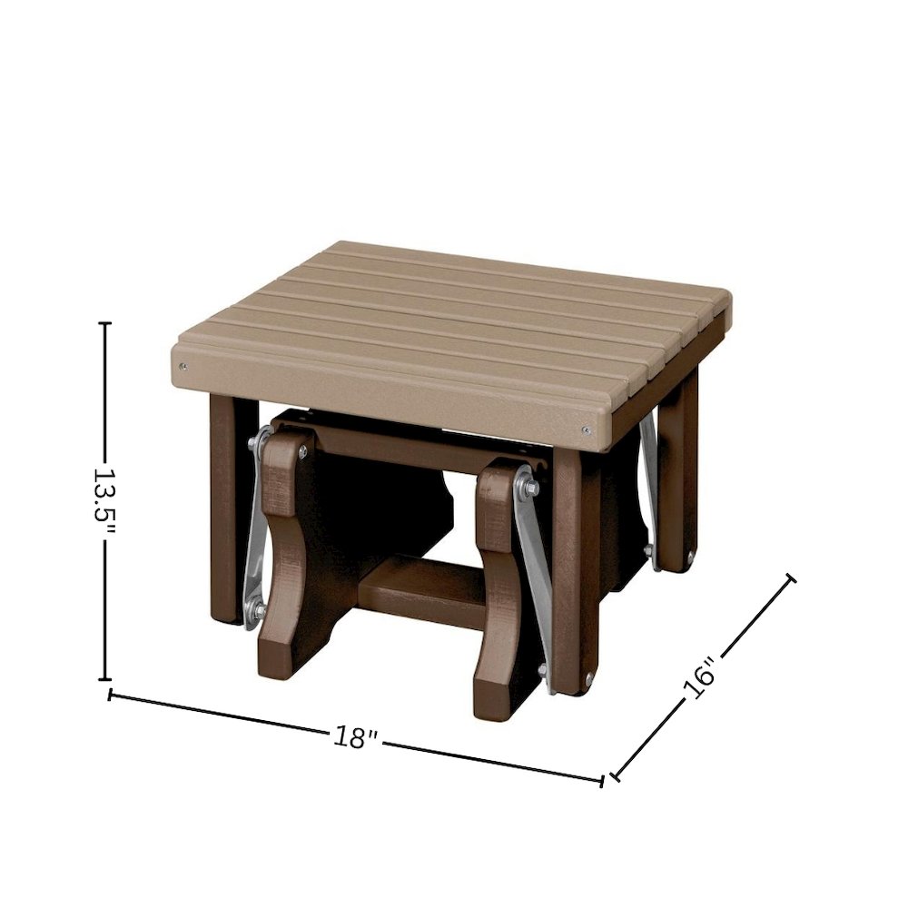 Gliding Ottoman, Footrest, All-Weather HDPE, Brown