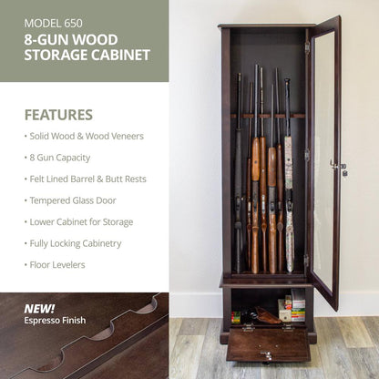 American Furniture Classics Model 650, 8 Gun Cabinet