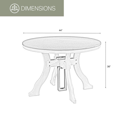 Five Piece Round Dining Height Dining Set in Weatherwood with a Black Base