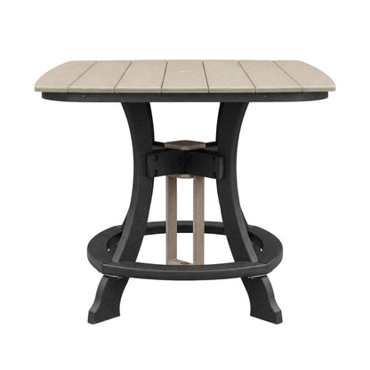 Black Base Square Outdoor Dining Table With Black Base For Patio Use