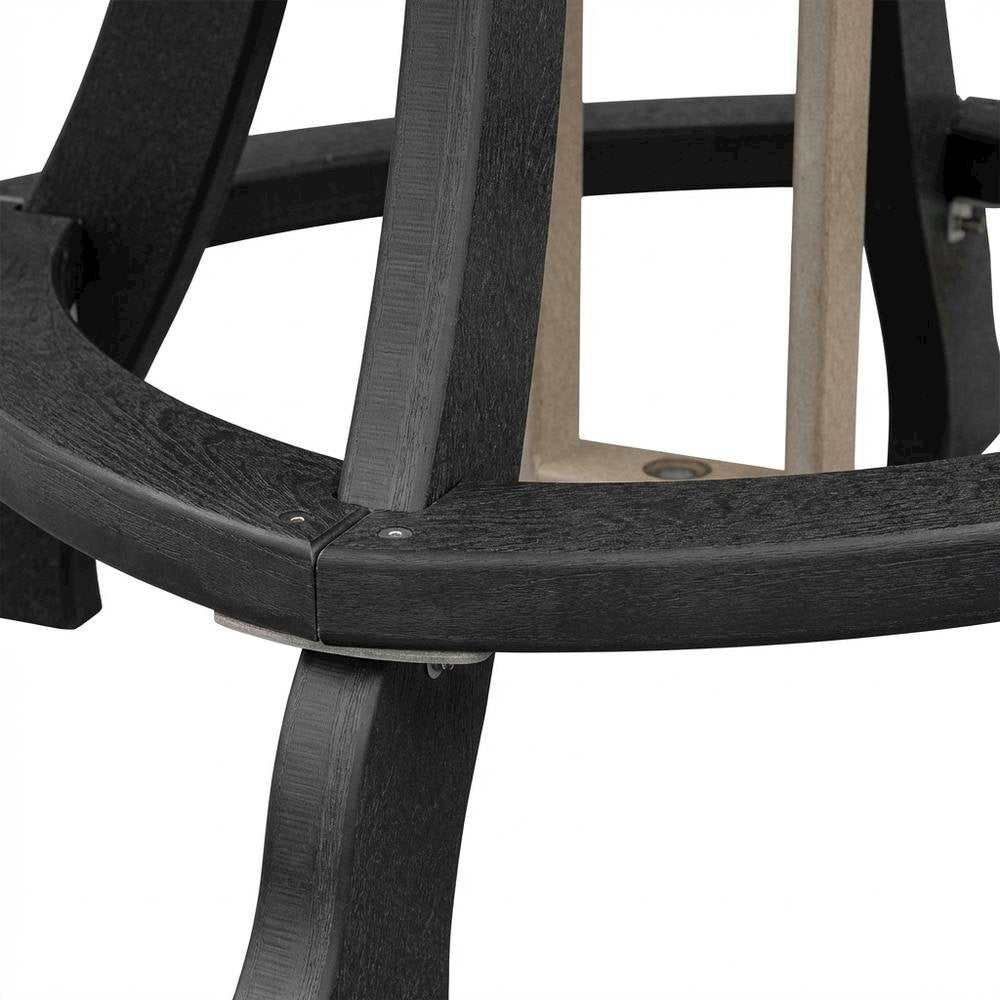 Black Base Square Outdoor Dining Table With Black Base For Patio Use