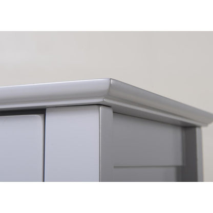Dark Gray Glass Door Accent and Display Cabinet