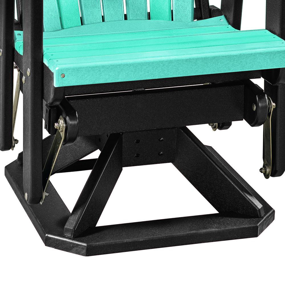 Fan Back Swivel Glider in Aruba and Black