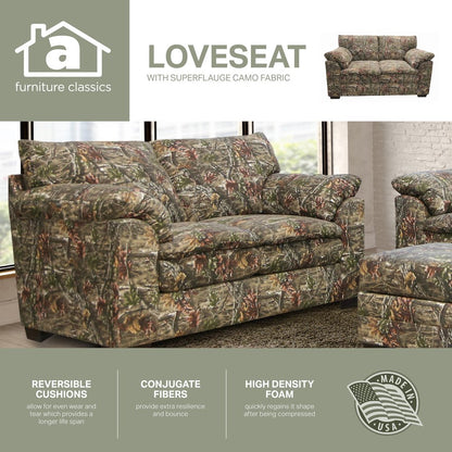 Loveseat in Superflauge Camo Fabric