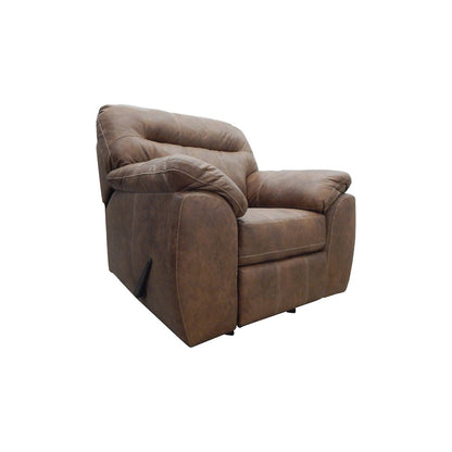 Rocker Recliner Chair in Brown Faux Leather