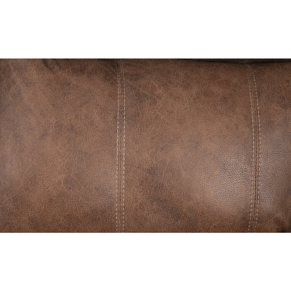 Rocker Recliner Chair in Brown Faux Leather