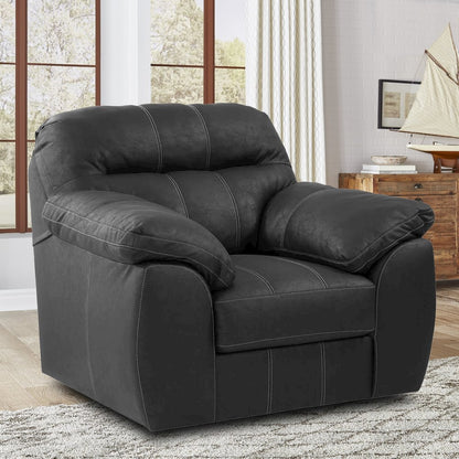 Rocker Recliner Chair in Black Faux Leather