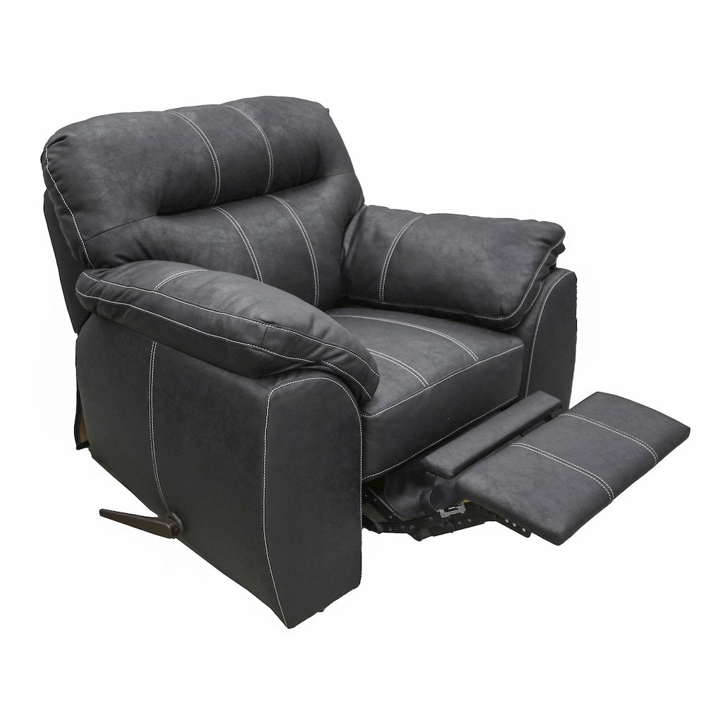 Rocker Recliner Chair in Black Faux Leather