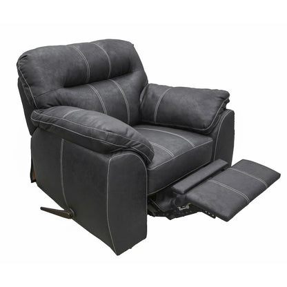 Rocker Recliner Chair in Black Faux Leather