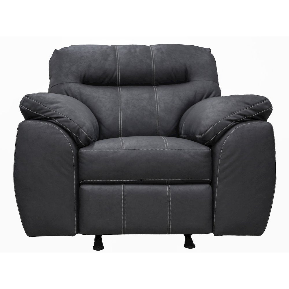 Rocker Recliner Chair in Black Faux Leather