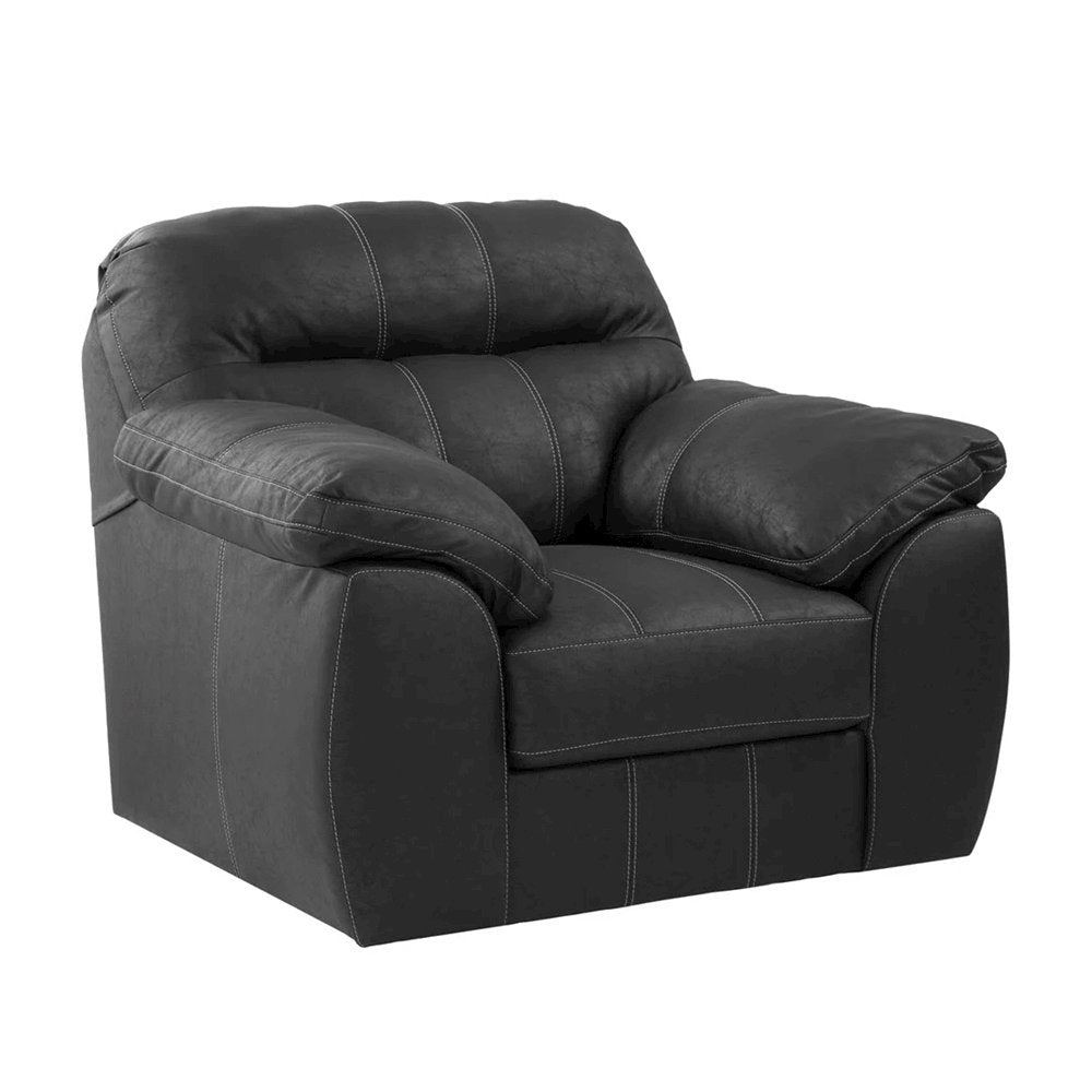 Rocker Recliner Chair in Black Faux Leather