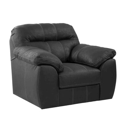 Rocker Recliner Chair in Black Faux Leather