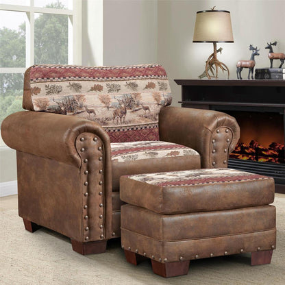 Deer Valley Arm Chair with Matching Ottoman
