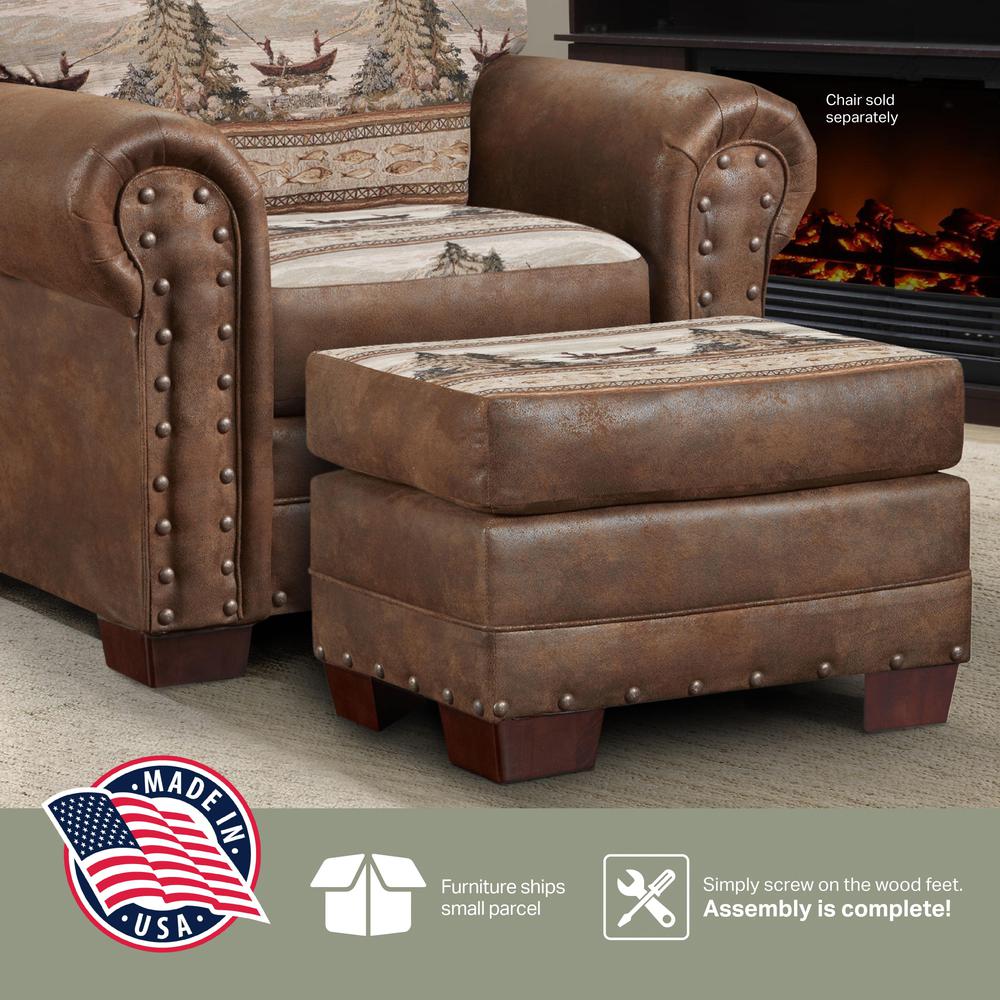 Alpine Lodge Arm Chair with Matching Ottoman