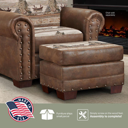 Alpine Lodge Arm Chair with Matching Ottoman