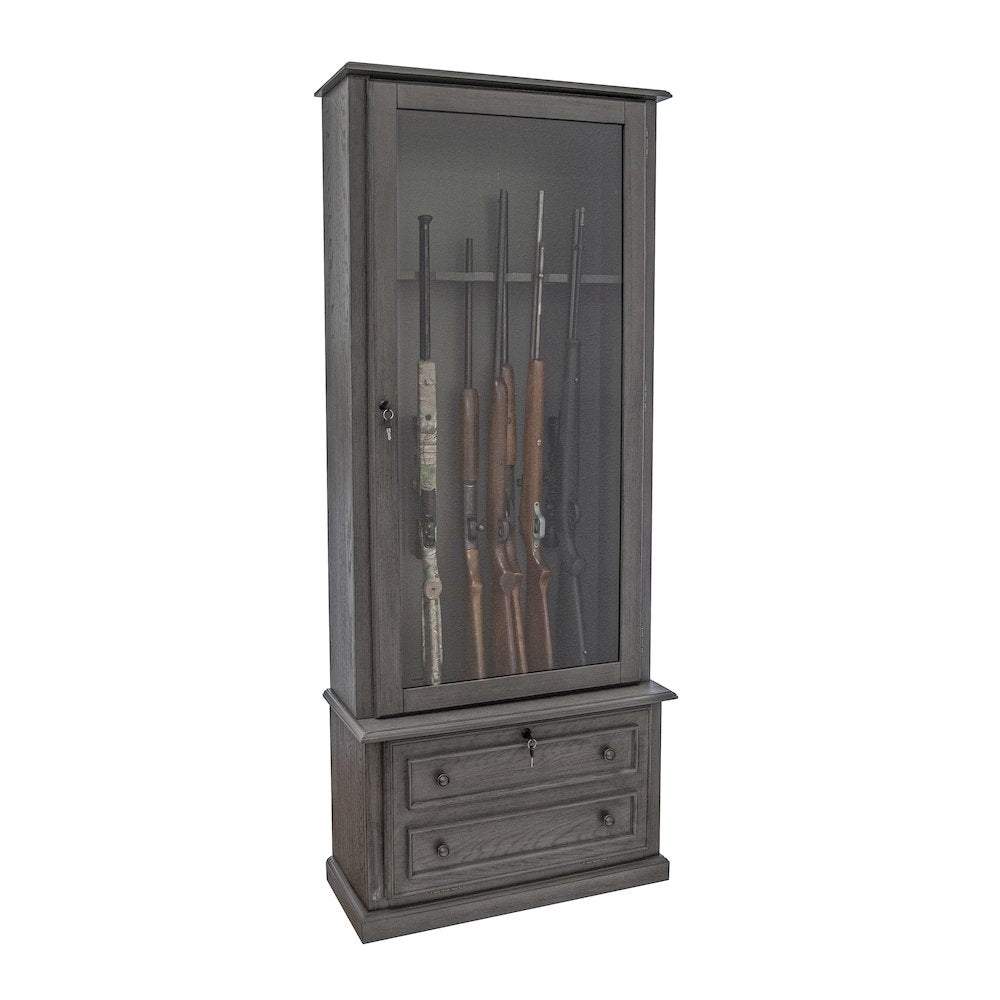 American Furniture Classics Model 860 Classic 12 Gun Cabinet Grey