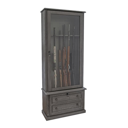 American Furniture Classics Model 860 Classic 12 Gun Cabinet Grey