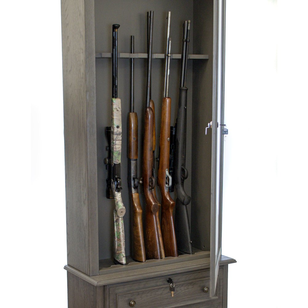 American Furniture Classics Model 860 Classic 12 Gun Cabinet Grey