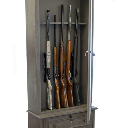 American Furniture Classics Model 860 Classic 12 Gun Cabinet Grey