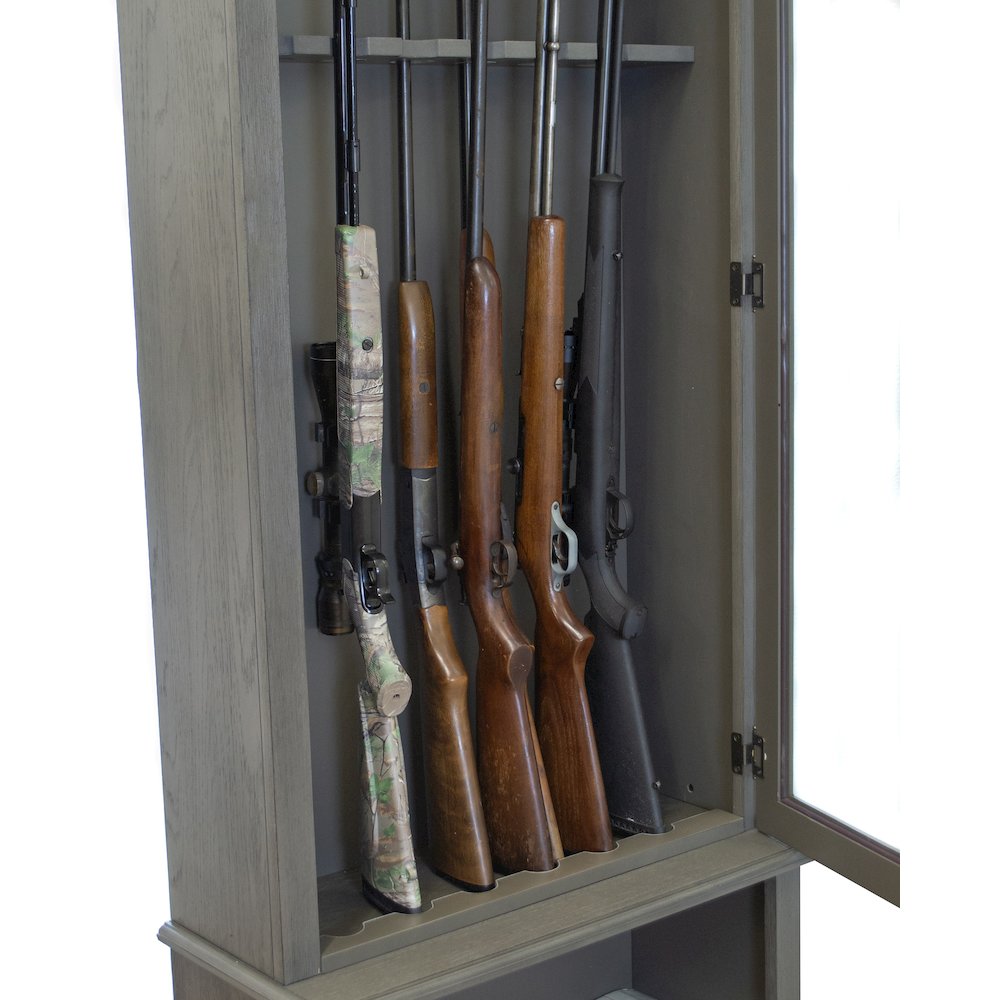 American Furniture Classics Model 860 Classic 12 Gun Cabinet Grey