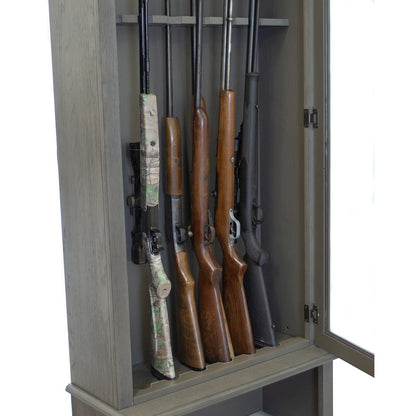 American Furniture Classics Model 860 Classic 12 Gun Cabinet Grey