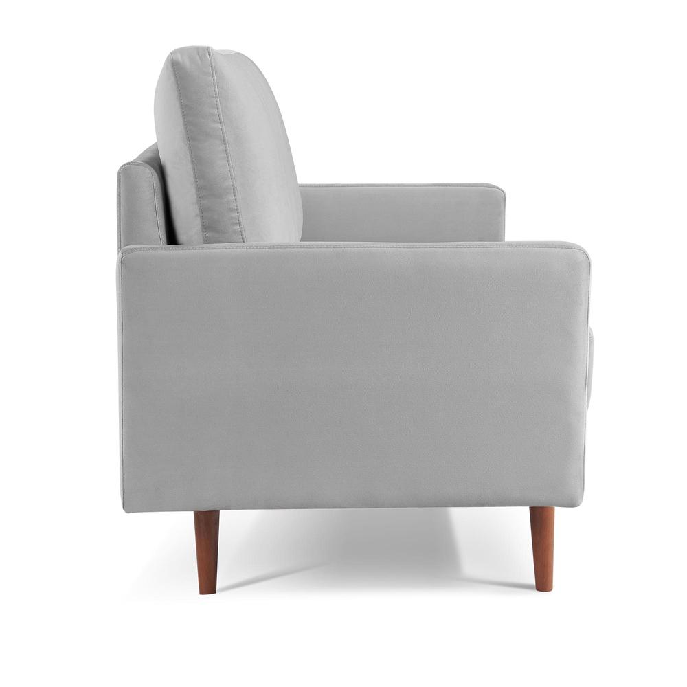 69 Inch Wide Upholstered Two Cushion Sofa with Square Arms