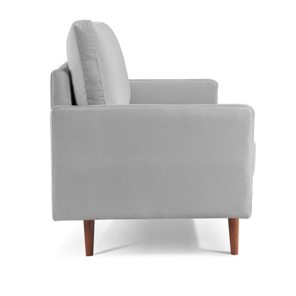 69 Inch Wide Upholstered Two Cushion Sofa with Square Arms