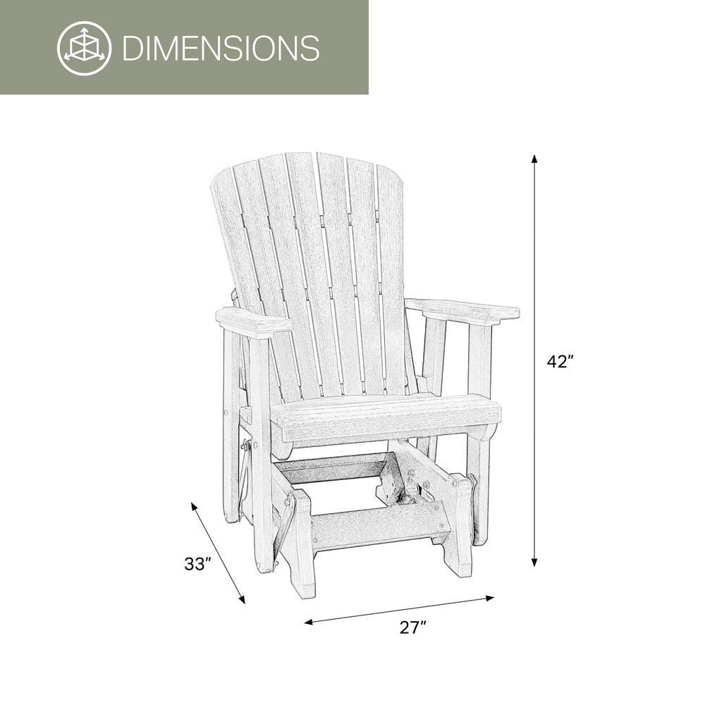 Fan Back Glider and Ottoman Glider in Weatherwood with a White Base