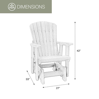 Fan Back Glider and Ottoman Glider in Weatherwood with a White Base