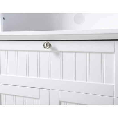 Buffet and Hutch with Framed Glass Doors and Drawer