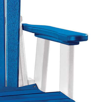 Fan Back Swivel Glider in Blue and White